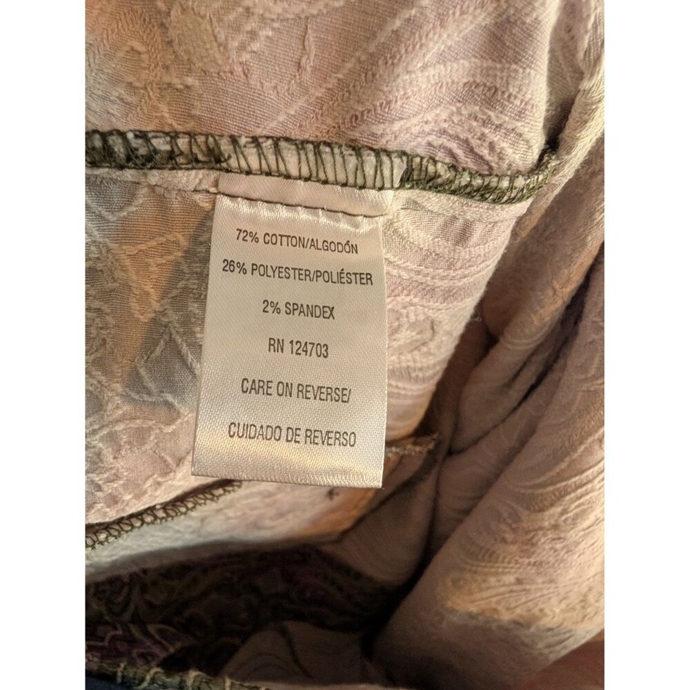 Rebecca Malone Women's Green & Purple‎ Paisley Denim Jacket - XL - Picture 6 of 7